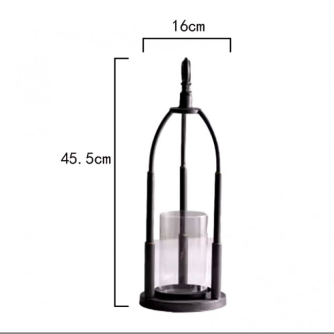 شمعدان فولاذي اسود رائع لحاملي الشموع متوفر حجمين -5717