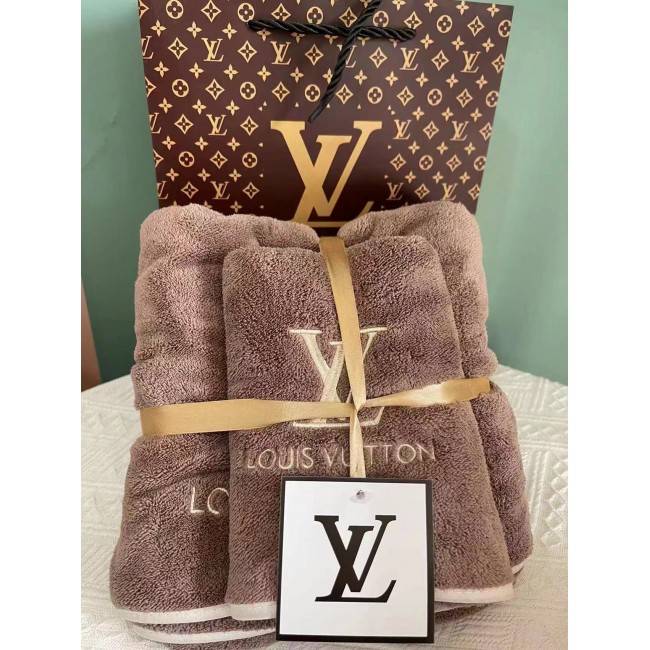 طقم مناشف قطن طبيعي قطعتين louisvuitton 