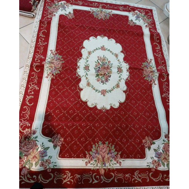 سجادة فاخره احمر بتصميم ريفي 160cm *230cm 